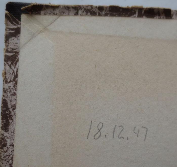 - (unbekannt), Von Hand: Datum; '18. 12. 47'. 