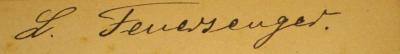 - (Feuerzeuger, L.), Von Hand: Autogramm; 'L. Feuerzeuger.'. 