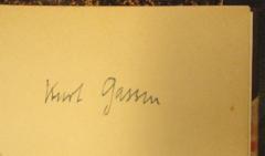 - (Gassen, Kurt), Von Hand: Name, Autogramm; 'Kurt Gassen'. 