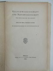 SH 968&lt;4 u. 5&gt; : Kulturwissenschaft und Naturwissenschaft (1921)