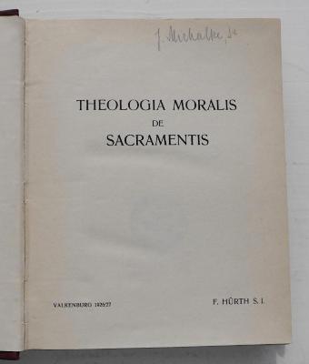 GB M 1602 : Theologia moralis de sacramentis (1926/27)