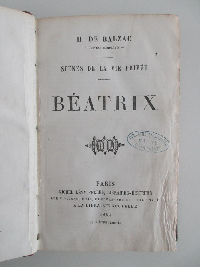  Scénes de la vie privée Béatrix (1862)