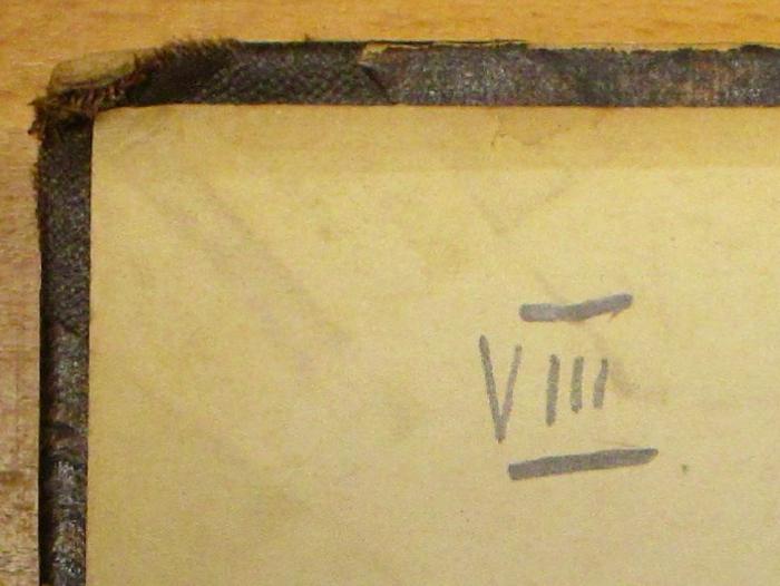 -, Von Hand: Nummer; 'VIII'