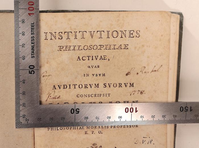 Cong.[?] P. Raphal Sicut[?] 1778.