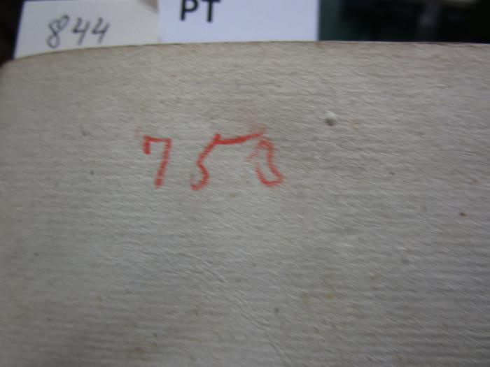 -, Von Hand: Nummer, Signatur; '753'