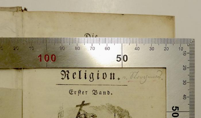 Rara M 282 : Die Philosophie der Religion. 1 und 2 (1781);-, Von Hand: Name; 'v. Storchenau. [Name des Buchautors]'
