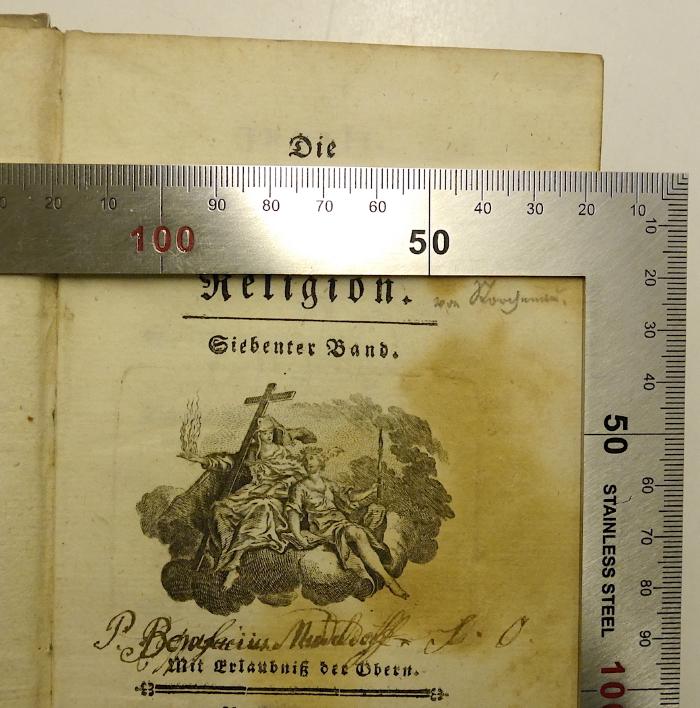 Rara M 284 : Die Philosophie der Religion. 7 (1781);-, Von Hand: Name; 'von Storchenau. [Name des Buchautors]'