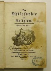 Rara M 284 : Die Philosophie der Religion. 7 (1781)
