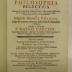 Rara M 302 : Philosophia Eclectica (1756)