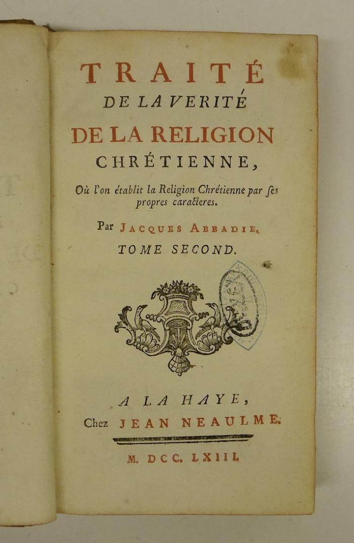 Rara M 306 : Traité de la verité de la religion chrétienne. 2 (1763)
