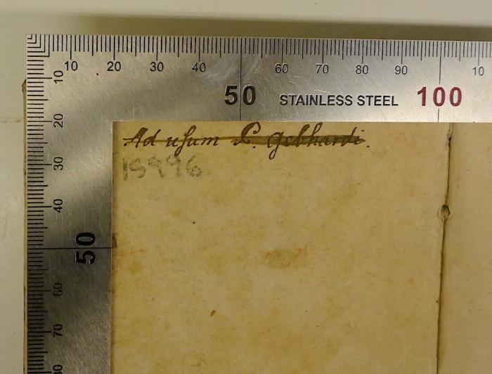 Rara M 315 : Antonii Genuensis ... Elementorum Artis Logicocriticae Libri V (1753);-, Von Hand: Autogramm, Name; 'Ad usum C. gebhardi.'
