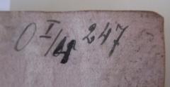 - (Kloster Schwaz), Von Hand: Signatur; 'O I/6a 247'. 