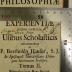 Rara M 430 : Elementa Philosophiae Ad Rationis Et Experientiae ductum conscripta, Atque Usibus Scholasticis accomodata. 2. Metaphysicae Pars Prima (1755)