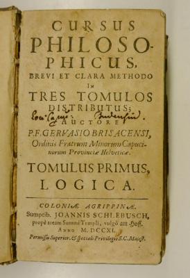 Rara M 334 : Cursus Philosophicus. 1-3 (1711)