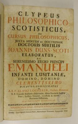 Rara M 473 : Clypeus Philosophico-Scotisticus, Sive Cursus Philosophicus (1740)