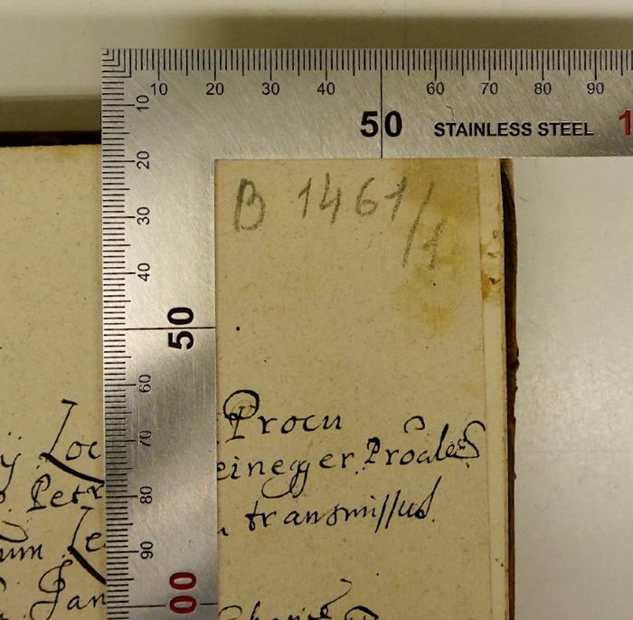 Rara M 473 : Clypeus Philosophico-Scotisticus, Sive Cursus Philosophicus (1740);-, Von Hand: Signatur; 'B 1461/1'