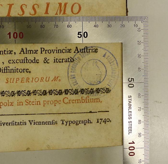 Rara M 473 : Clypeus Philosophico-Scotisticus, Sive Cursus Philosophicus (1740);-, Stempel: ; 'A szekest… [unleserlich]'