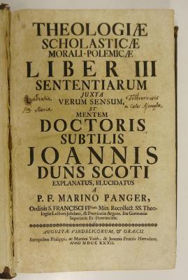 Rara M 475 : Theologia Scholastica Morali-Polemicæ. Liber III-IV (1732)