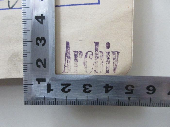 - (Bank der Arbeiter, Angestellten und Beamten, A.-G.), Stempel: Notiz; 'Archiv'.  (Prototyp)