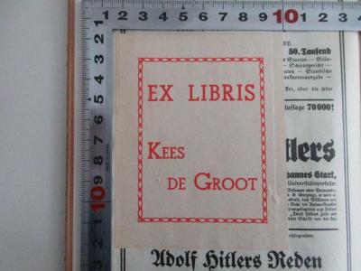 - (de Groot, Kees), Etikett: Name; 'EX LIBRIS
KEES DE GROOT'.  (Prototyp)