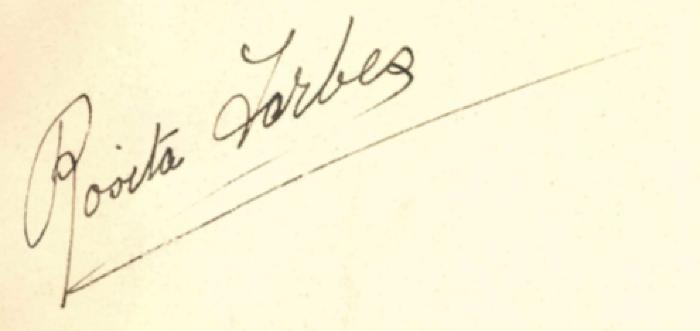 -, Von Hand: Autogramm; 'Rosita Forbes
'