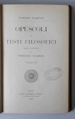 BN 2543 O62-2,1 : Thomas D'Aquino. Opusculi e Testi Filosofici. Scelti e Annotati da Bruno Nardi. Volume II (1916)