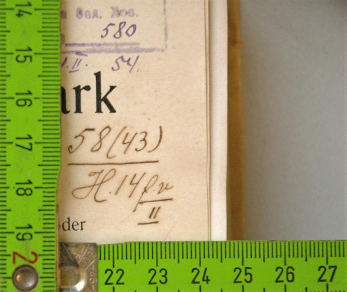 Von Hand - Titelblatt mit Maße