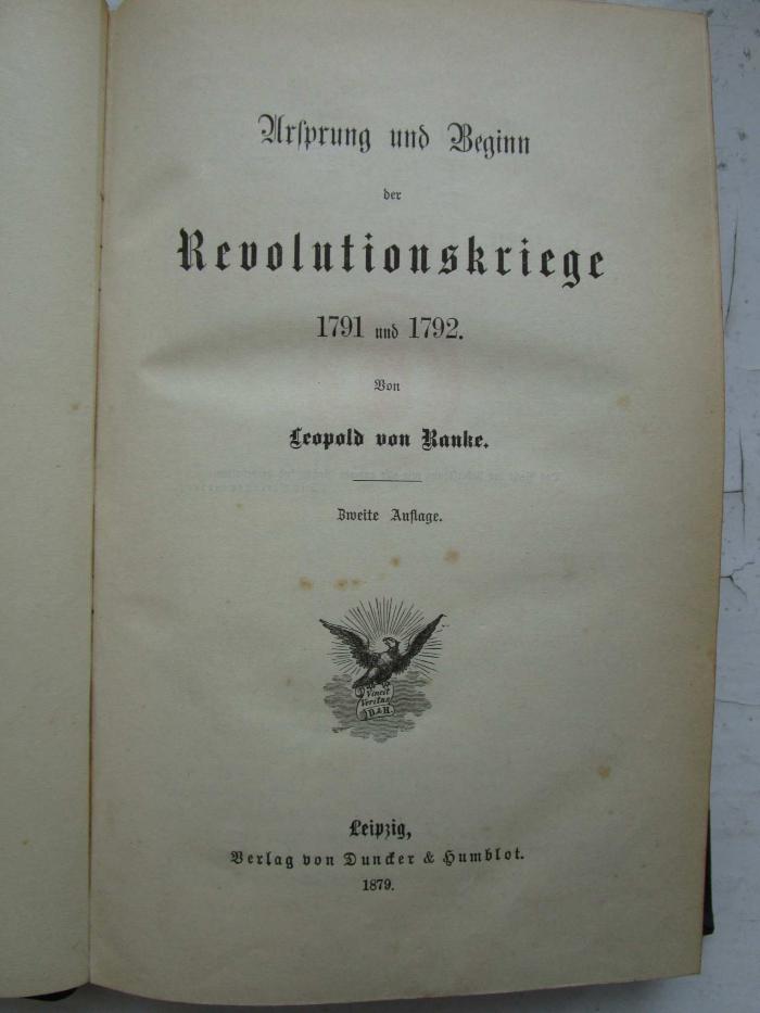 I 283:45  4.Ex.: Ursprung und Beginn der Revolutionskriege 1791 und 1792. (1879)