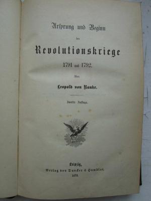 I 283:45  4.Ex.: Ursprung und Beginn der Revolutionskriege 1791 und 1792. (1879)