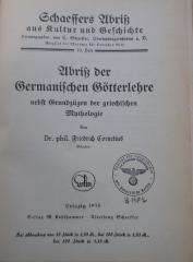 (ausgesondert) : Abriß der germanischen Götterlehre: nebst Grundlagen der griechischen Mythologie (1938)