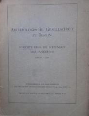 (ausgesondert) : Archäologische Gesellschaft zu Berlin: Berichte übder die Sitzungen des Jahres 1933; Januar - Juni  (1933)