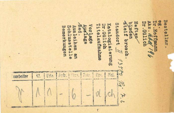 Stempel/Tilgung: gespiegelter Stempelabdruck (ca. 27 x 42 mm, Schmutztitel) nicht lesbar
