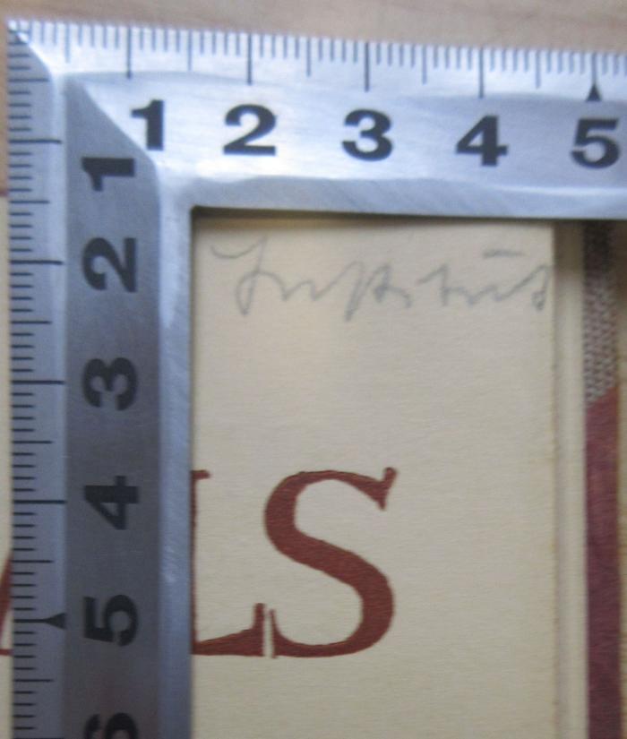 - (unbekannt), Von Hand: Notiz; 'Institut'. 