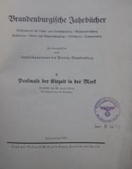 (ausgesondert) : Brandenburgische Jahrbücher: 8.; Denkmale der Eiszeit in der Mark (1937)