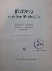 (ausgesondert) : Freiburg und der Kreisgau (1929)