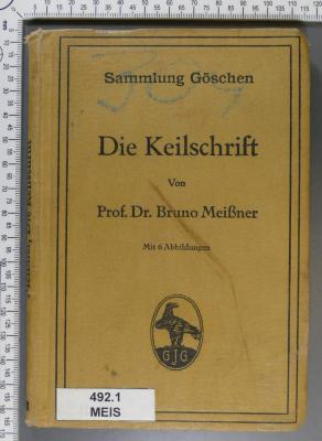 492.1 MEIS : Die Keilschrift (1913)