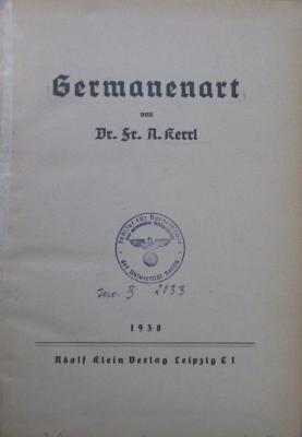 (ausgesondert) : Germanenart (1938)