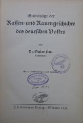 (ausgesondert) : Grundzüge der Rassen- und Raumgeschichte des deutschen Volkes (1935)