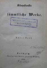 98/2024/41007-8/9;Pk 1920 (8.9) (ausgesondert) aktuell; ;: Klopstocks sämmtliche Werke : Stereotyp Ausgabe, 8: Die deutsche Gelehrtenrepublik, ihre Einrichtungen, ihre Gesetze, Geschichte des letzten Landtags. 9: Sprachwissenschaftliche Schriften (1844)