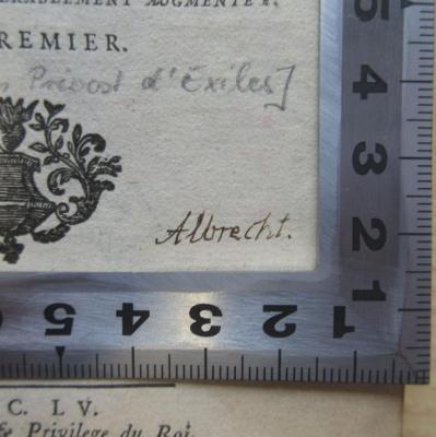 - (Albrecht, [?]), Von Hand: Name, Autogramm; 'Albrecht.'. 