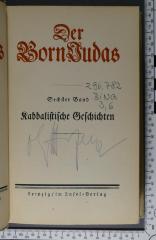 296.782 BING 3,6 : Der Born Judas. Kabbalistische Geschichten ([1922])