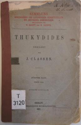 T 3120 (ausgeschieden): Thukydides. 5, Fünftes Buch (1882)