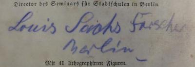  Lehrbuch der mathematischen Geographie und populären Himmelskunde (1840);- (Sachs, Louis), Von Hand: Autogramm, Name, Ortsangabe, Berufsangabe/Titel/Branche; 'Louis Sachs Forscher Berlin'. 