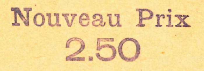 -, Stempel: Preis; 'Nouveau Prix 2.50'