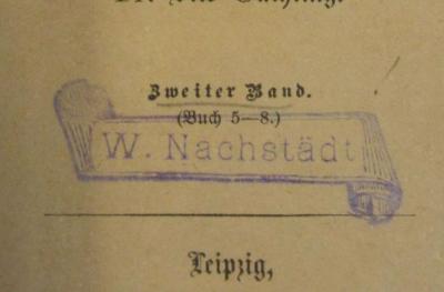 - (Nachstädt, Wilhelm ), Stempel: Name; 'W. Nachstädt'.  (Prototyp)
