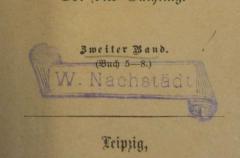 - (Nachstädt, Wilhelm ), Stempel: Name; 'W. Nachstädt'.  (Prototyp)