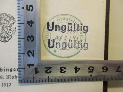 - (Institut für Staatsforschung), Stempel: Name, Nummer; 'Institut für Staatsforschung
1943/44
ab 2341
(G)'. 