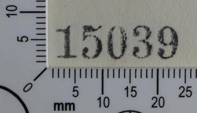 - (Židovská Náboženská Obec v Praze), Stempel: Signatur, Inventar-/ Zugangsnummer; '15039'. 