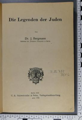 296.782 BERG : Die Legenden der Juden (1919)