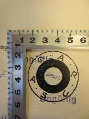 - (ARUSAG GmbH), Stempel: Name; 'ARUSAG Bibliothek'.  (Prototyp)